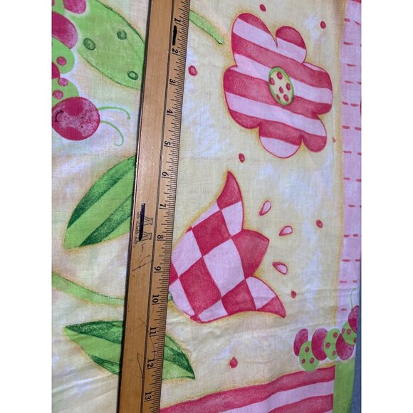 Bug A Boo Butterfly & Flower Quilt Panel 36"x44" Pink/Green/Yellow Cotton Fabric - Picture 7 of 7